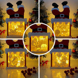 Pack 5 Christmas 3 - Paper Cut Santa Light Box File - Cricut File - 28,4x14,7cm - LightBoxGoodMan