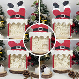 Pack 5 Christmas 3 - Paper Cut Santa Light Box File - Cricut File - 28,4x14,7cm - LightBoxGoodMan - LightboxGoodman