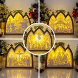 Pack 5 Christmas - Paper Cut Nativity House Light Box File - Cricut File - 7x8 Inches - LightBoxGoodMan - LightboxGoodman