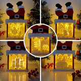Pack 5 Christmas - Paper Cut Santa Light Box File - Cricut File - 28,4x14,7cm - LightBoxGoodMan - LightboxGoodman