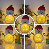 Pack 5 Christmas - Paper Cut Snowman Light Box File - Cricut File - 20x26,5cm - LightBoxGoodMan
