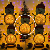 Pack 5 Christmas - Paper Cut Snowman Light Box File - Cricut File - 20x26,5cm - LightBoxGoodMan - LightboxGoodman
