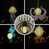 Pack 5 Different Aquatic Creatures 1 - 3D Animal-shaped Lantern File - Cricut File - LightBoxGoodMan - LightboxGoodman