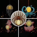 Pack 5 Different Aquatic Creatures 2  - 3D Animal-shaped Lantern File - Cricut File - LightBoxGoodMan