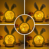 Pack 5 Easter 1 - Paper Cut Bunny Light Box File - Cricut File - 10,2x7,3 Inches - LightBoxGoodMan