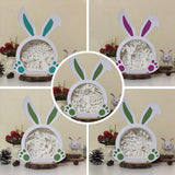 Pack 5 Easter 1 - Paper Cut Bunny Light Box File - Cricut File - 10,2x7,3 Inches - LightBoxGoodMan - LightboxGoodman
