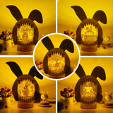 Pack 5 Easter 2 - Easter Bunny 3D Pop-up File - Cricut File - 12.6x7.5" - LightBoxGoodMan - LightboxGoodman