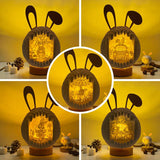 Pack 5 Easter 2 - Easter Rabbit 3D Pop-up File - Cricut File - 12.9x7.45