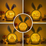 Pack 5 Easter 2 - Paper Cut Bunny Light Box File - Cricut File - 10,2x7,3 Inches - LightBoxGoodMan - LightboxGoodman