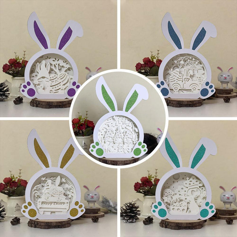 Pack 5 Easter 2 - Paper Cut Bunny Light Box File - Cricut File - 10,2x7,3 Inches - LightBoxGoodMan - LightboxGoodman