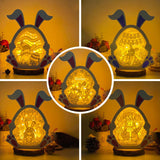 Pack 5 Easter 2 - Paper Cut Bunny Light Box File - Cricut File - 9,7x7,5 Inches - LightBoxGoodMan