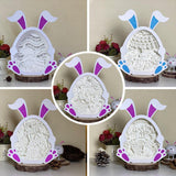 Pack 5 Easter 2 - Paper Cut Bunny Light Box File - Cricut File - 9,7x7,5 Inches - LightBoxGoodMan - LightboxGoodman
