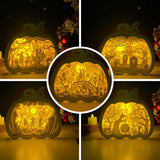 Pack 5 Halloween - Paper Cut PumpKin Light Box File - Cricut File - 16.6x17.5 cm - LightBoxGoodMan