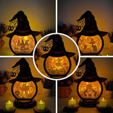 Pack 5 Halloween - Paper Cut Witch Hat Light Box File - Cricut File - 18x23 cm - LightBoxGoodMan
