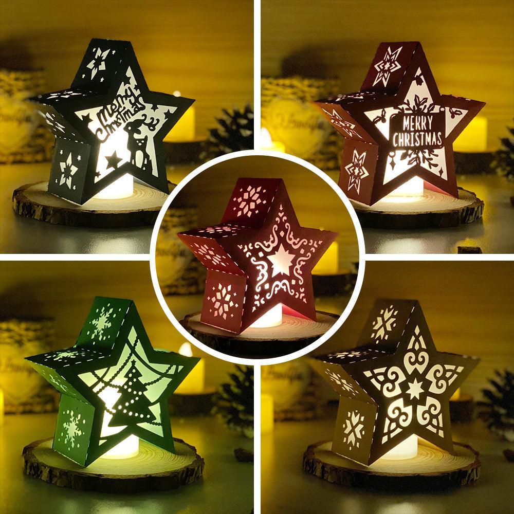 Pack 5 Merry Christmas 1 - 3D Star Lantern File - Cricut File - LightBoxGoodMan - LightboxGoodman