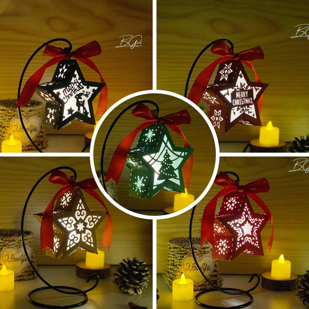 Pack 5 Merry Christmas 2 - 3D Star Lantern File - Cricut File - LightBoxGoodMan - LightboxGoodman