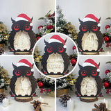 Pack 5 Merry Christmas 2 - Paper Cut Owl Light Box File - Cricut File - 25x20 cm - LightBoxGoodMan - LightboxGoodman