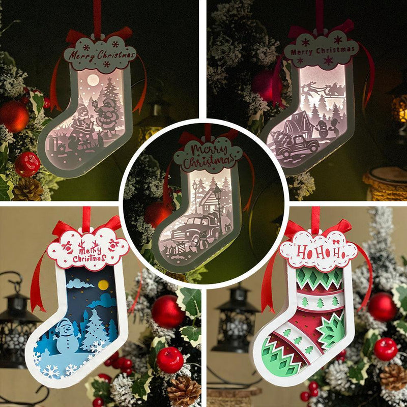 Pack 5 Merry Christmas - 3D Sock Lantern File - Cricut File - LightBoxGoodMan - LightboxGoodman
