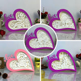 Pack 5 Valentine 2 - Love Heart Papercut Lightbox File - 5,6x7,5" - Cricut File - LightBoxGoodMan - LightboxGoodman