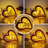 Pack 5 Valentine - Love Heart Papercut Lightbox File - 5,6x7,5