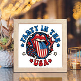 Party in The USA – Paper Cut Light Box File - Cricut File - 8x8 inches - LightBoxGoodMan