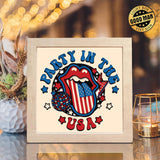 Party in The USA – Paper Cut Light Box File - Cricut File - 8x8 inches - LightBoxGoodMan - LightboxGoodman