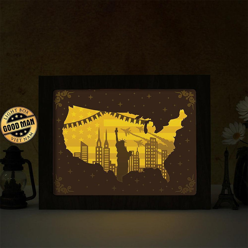 Patriotic – Paper Cut Light Box File - Cricut File - 20x26cm - LightBoxGoodMan - LightboxGoodman