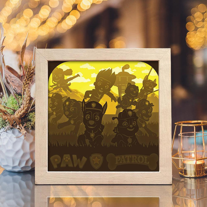 Paw Patrol Square – Paper Cut Light Box File - Cricut File - 20x20cm - LightBoxGoodMan - LightboxGoodman