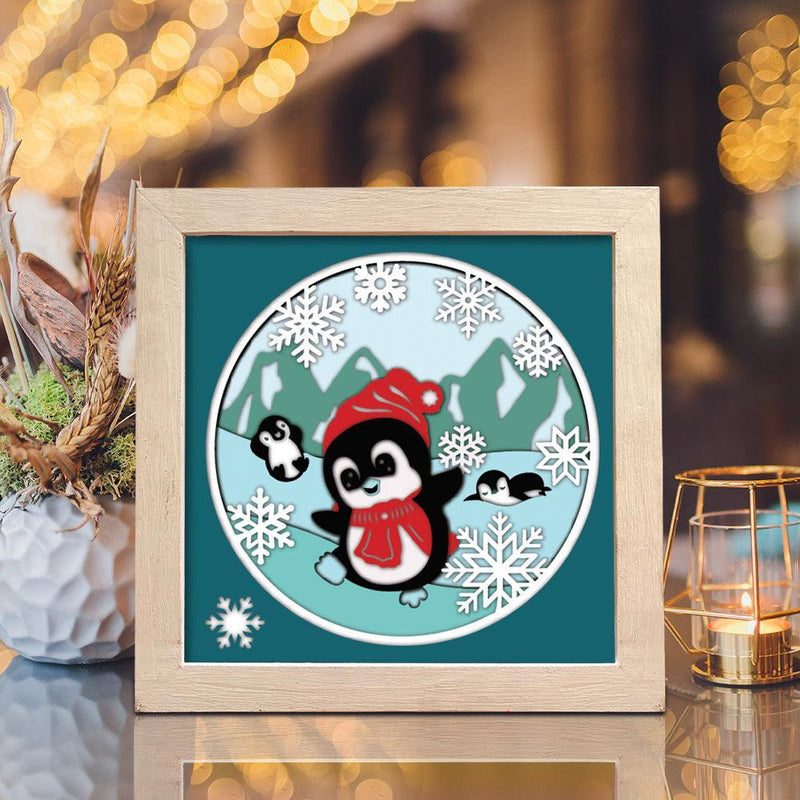Penguin 2 – Paper Cut Light Box File - Cricut File - 8x8 inches - LightBoxGoodMan - LightboxGoodman
