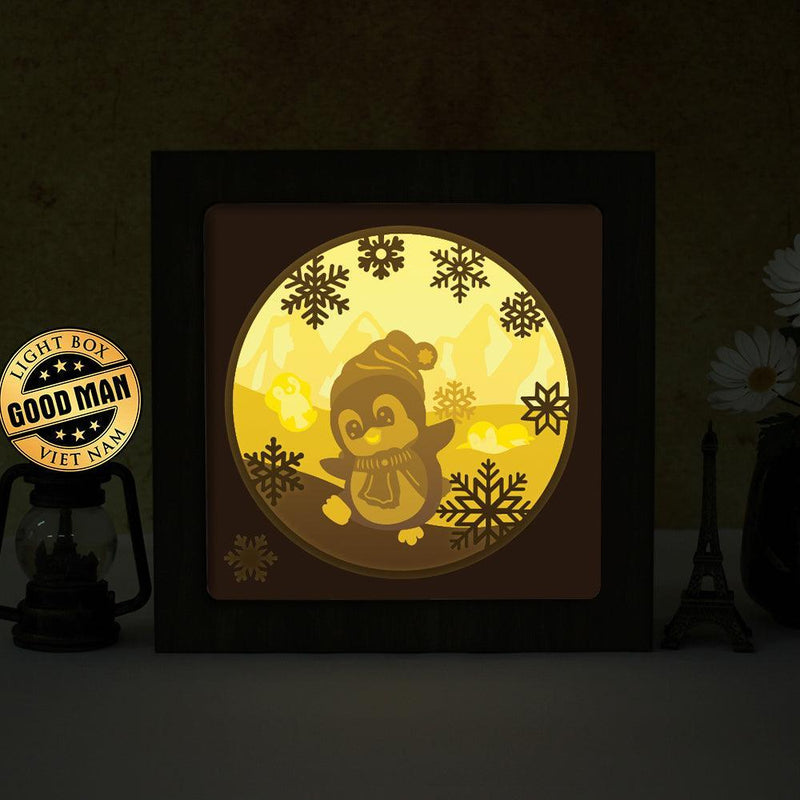 Penguin 2 – Paper Cut Light Box File - Cricut File - 8x8 inches - LightBoxGoodMan - LightboxGoodman