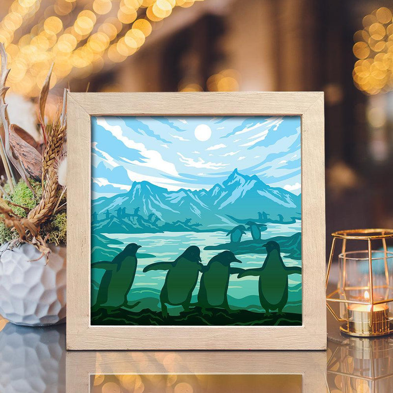 Penguin – Paper Cut Light Box File - Cricut File - 8x8 inches - LightBoxGoodMan - LightboxGoodman