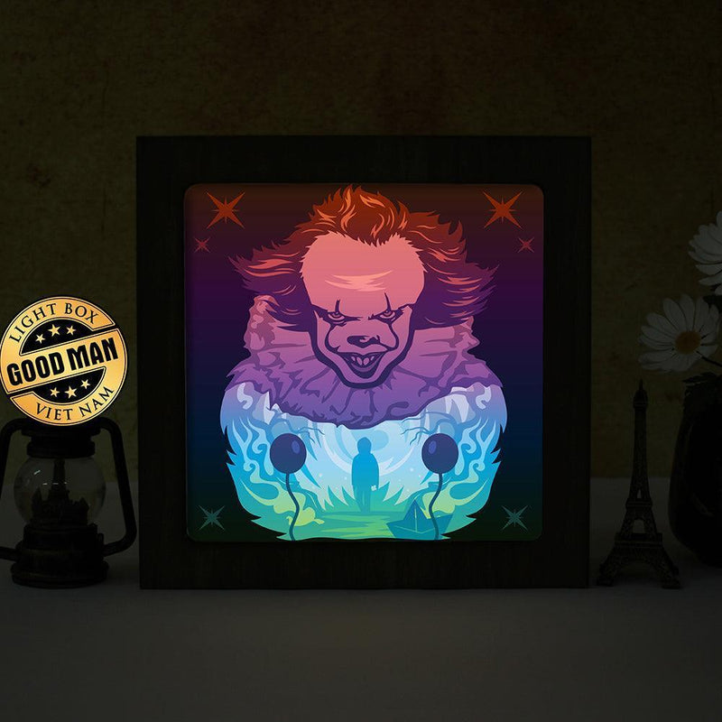 Pennywise Square - Paper Cut Light Box File - Cricut File - 20x20cm - LightBoxGoodMan - LightboxGoodman