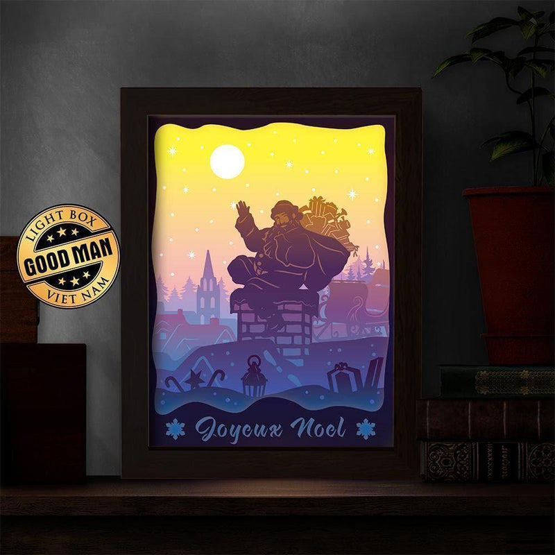 Père Noel 2 – Paper Cut Light Box File - Cricut File - 20x26cm - LightBoxGoodMan - LightboxGoodman