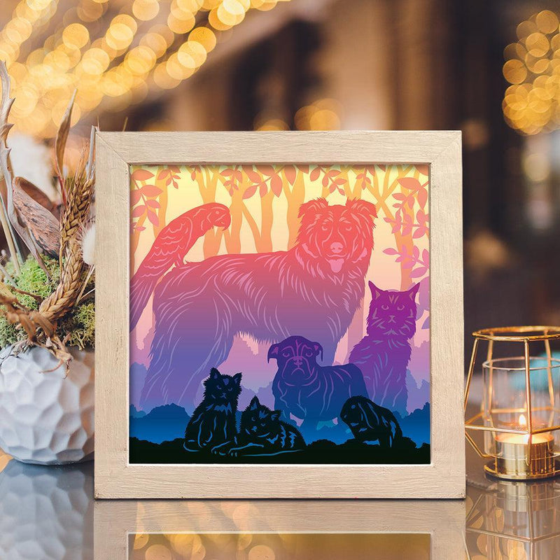 Pets – Paper Cut Light Box File - Cricut File - 8x8 inches - LightBoxGoodMan - LightboxGoodman