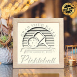 Pickleball – Paper Cut Light Box File - Cricut File - 8x8 inches - LightBoxGoodMan - LightboxGoodman