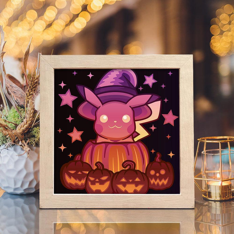 Pikachu Halloween – Paper Cut Light Box File - Cricut File - 20x20cm - LightBoxGoodMan - LightboxGoodman
