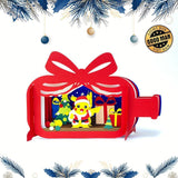 Pikachu Xmas - Pop-up Bottle Light Box File - Cricut File - LightBoxGoodMan - LightboxGoodman