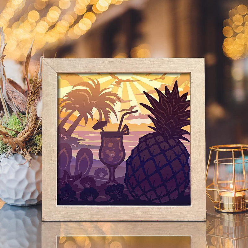 Pineapple - Paper Cut Light Box File - Cricut File - 8x8 Inches - LightBoxGoodMan - LightboxGoodman