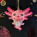Pink Axolotl - 3D Pink Axolotl Lantern File - 9.6x4.6" - Cricut File - LightBoxGoodMan - LightboxGoodman