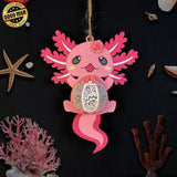 Pink Axolotl - 3D Pink Axolotl Lantern File - 9.6x4.6" - Cricut File - LightBoxGoodMan - LightboxGoodman
