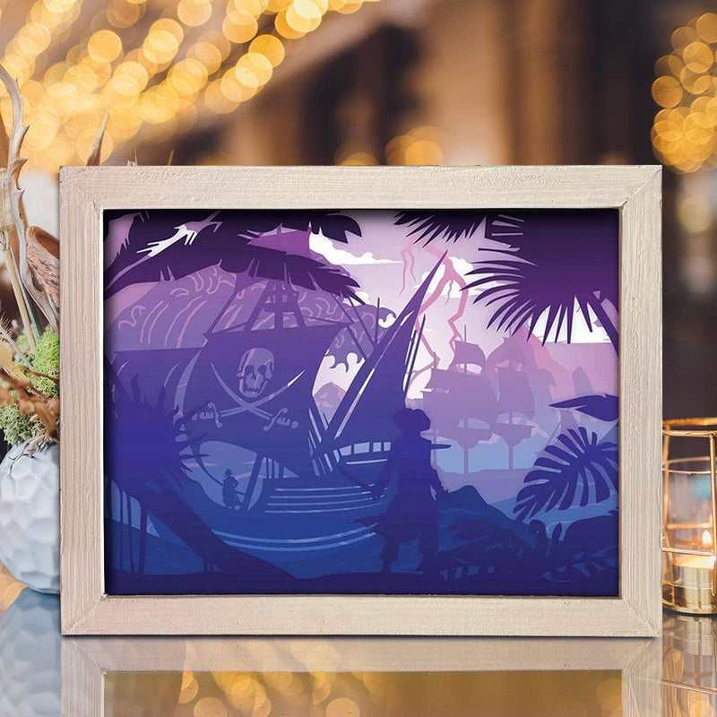 Pirates Ship 1 - Paper Cut Light Box File - Cricut File - 8x10 Inches - LightBoxGoodMan - LightboxGoodman