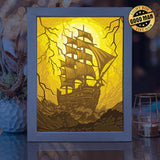 Pirates Ship 2 - Paper Cut Light Box File - Cricut File - 8x10 Inches - LightBoxGoodMan - LightboxGoodman