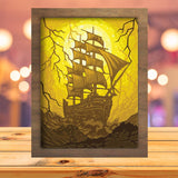 Pirates Ship 2 - Paper Cutting Light Box - LightBoxGoodman