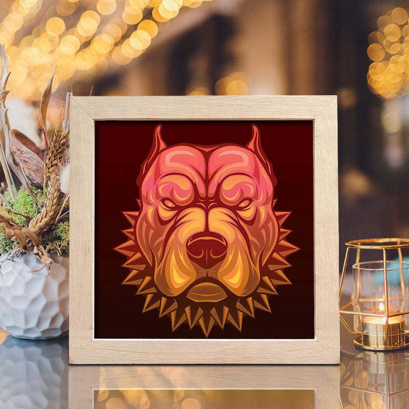 Pit Bull – Paper Cut Light Box File - Cricut File - 8x8 inches - LightBoxGoodMan - LightboxGoodman