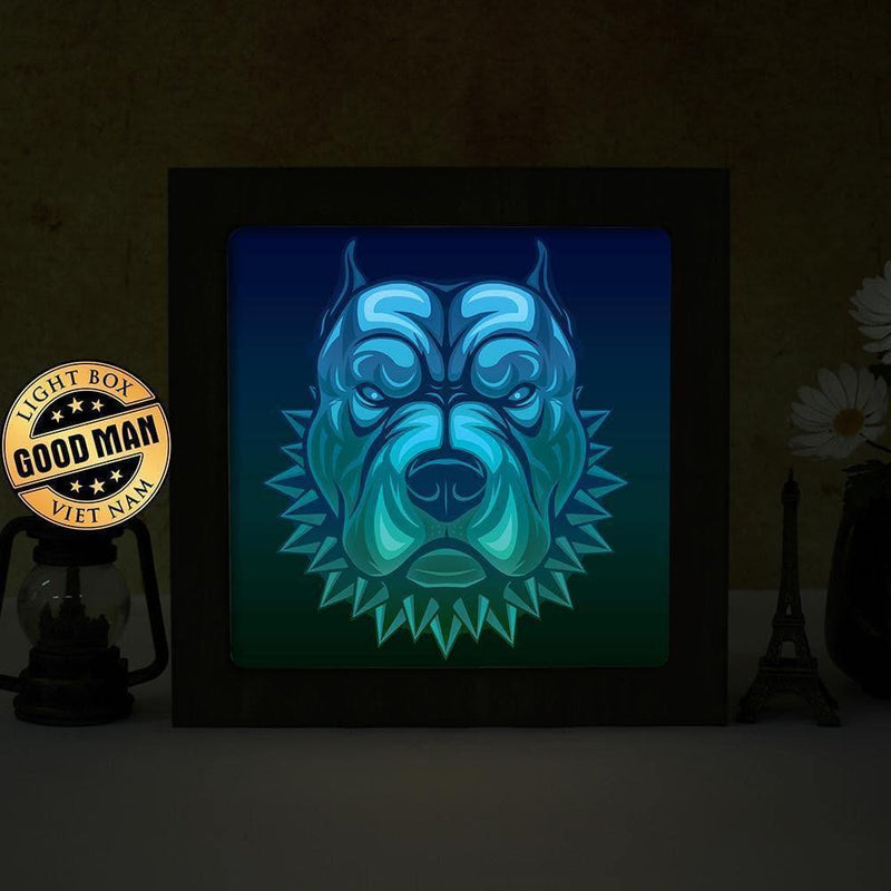 Pit Bull – Paper Cut Light Box File - Cricut File - 8x8 inches - LightBoxGoodMan - LightboxGoodman