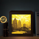 Pittsburgh – Paper Cut Light Box File - Cricut File - 8x8 inches - LightBoxGoodMan - LightboxGoodman