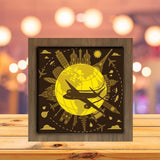 Plane Flying Around Globe - Paper Cutting Light Box - LightBoxGoodman - LightboxGoodman