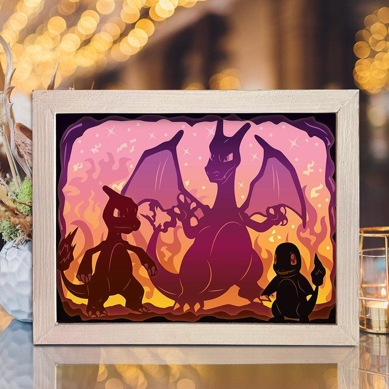 Pokemon Charmander - Paper Cut Light Box File - Cricut File - 20x26cm - LightBoxGoodMan - LightboxGoodman