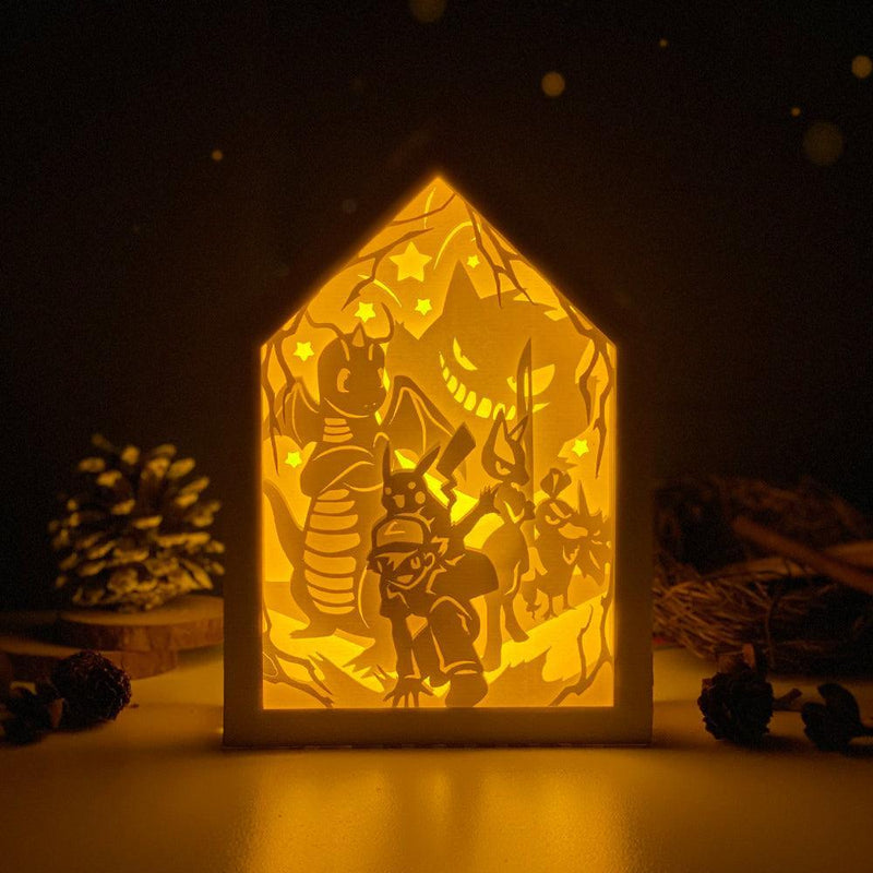 Pokemon - Paper Cut House Light Box File - Cricut File - 13x19 cm - LightBoxGoodMan - LightboxGoodman