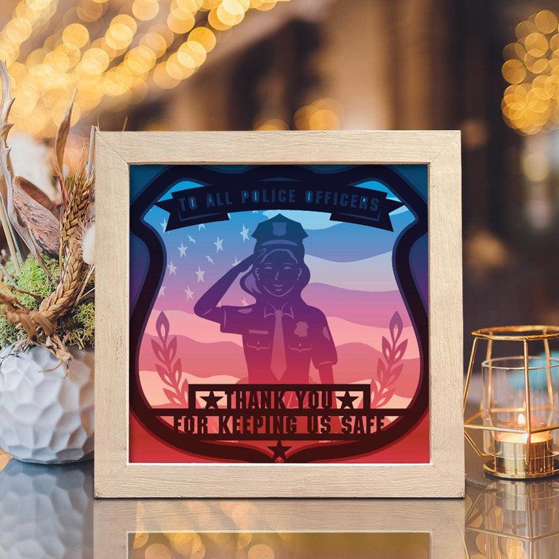 Police Office 2 – Paper Cut Light Box File - Cricut File - 20x20cm - LightBoxGoodMan - LightboxGoodman